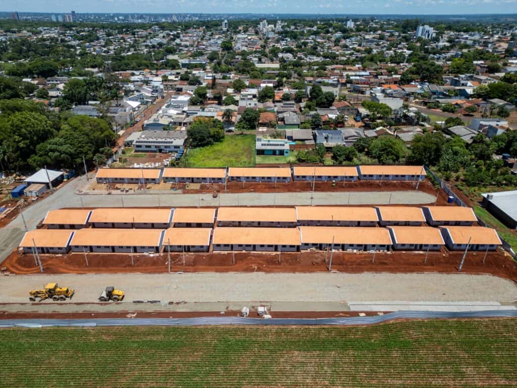 Obra do segundo lote do Projeto Moradias em Foz do Iguaçu. Crédito fotos: William Brisida/Itaipu Binacional